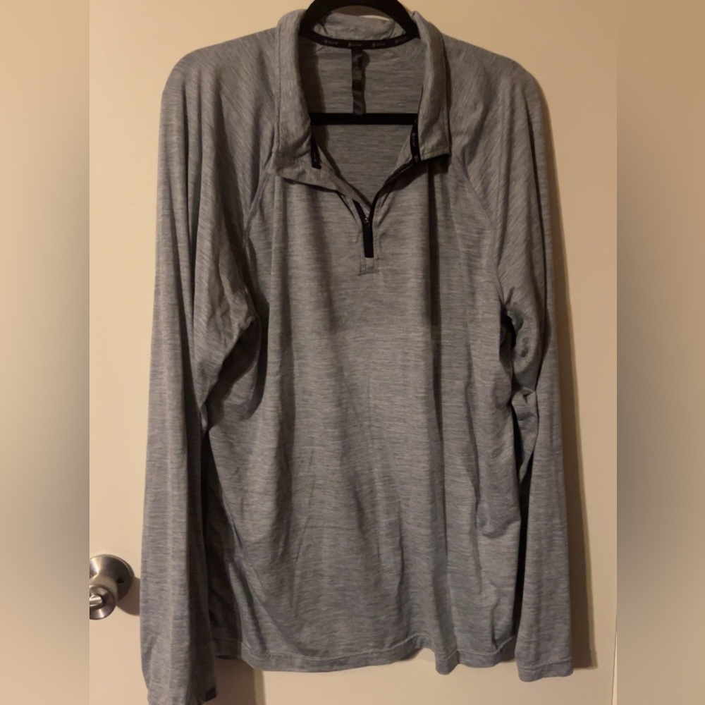 GAIAM Light Gray Quarter-Zip Pullover Sweater
